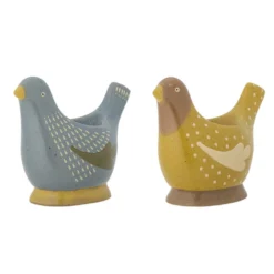 Bloomingville Birdy Eierbecher, Bunt, Steingut 2er