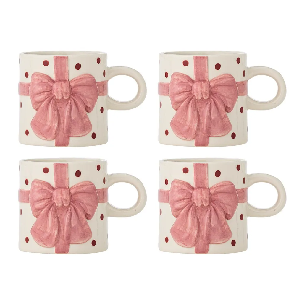 Bloomingville Bowie Becher Rose 4er-Set, Weihnachtsbecher