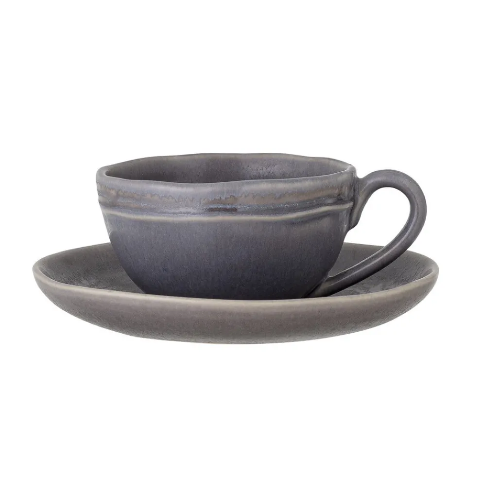 Bloomingville Cappuccinotasse mit Untertasse Raben