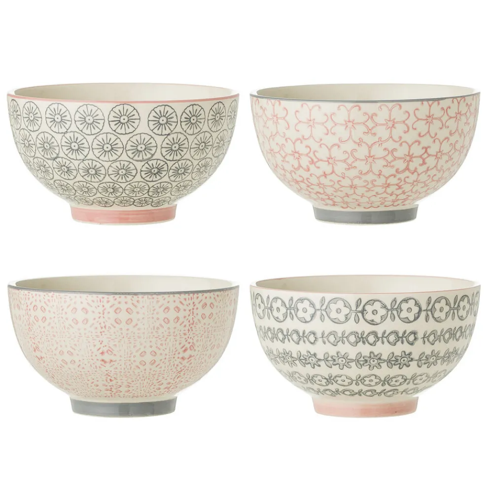 Bloomingville Cécile Schale, Rose, Steingut 4er-Set