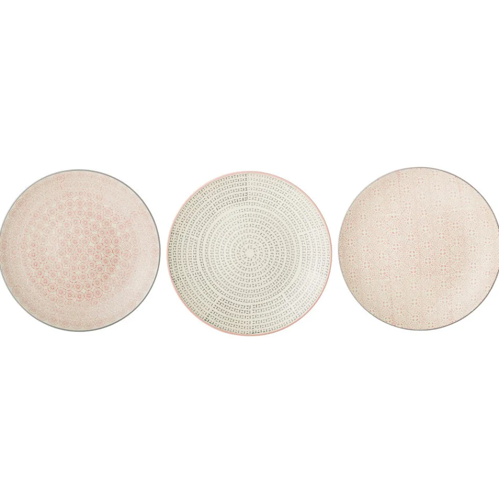 Bloomingville Cécile Teller, Rose, Steingut 3er-Set