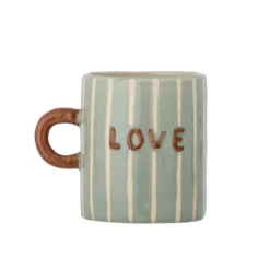 Bloomingville Cherish Becher DAD aus Steingut, Blau – Handbemalt
