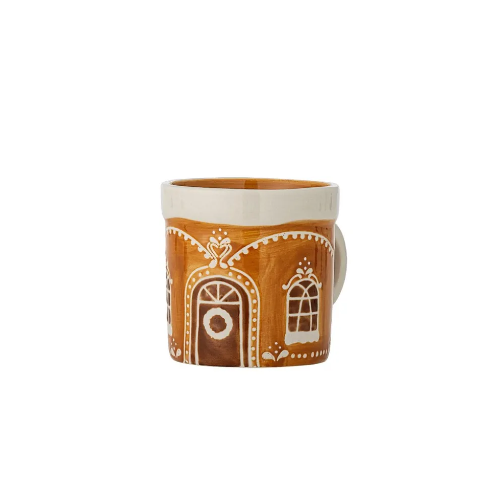 Bloomingville Gina Becher 4er-Set aus Steingut, Braun 250 ml