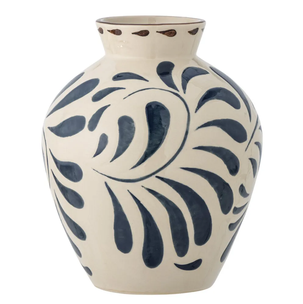 Bloomingville Heikki Vase blau, Steingut
