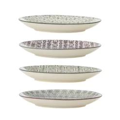 Bloomingville Karine Dessert Teller 4er-Set, Bunt, Steingut