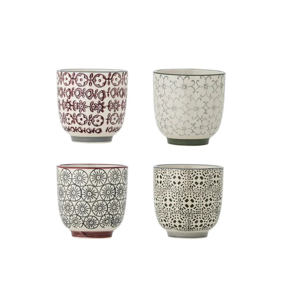 Bloomingville Karine Kleine Tassen, Bunt, 4er-Set