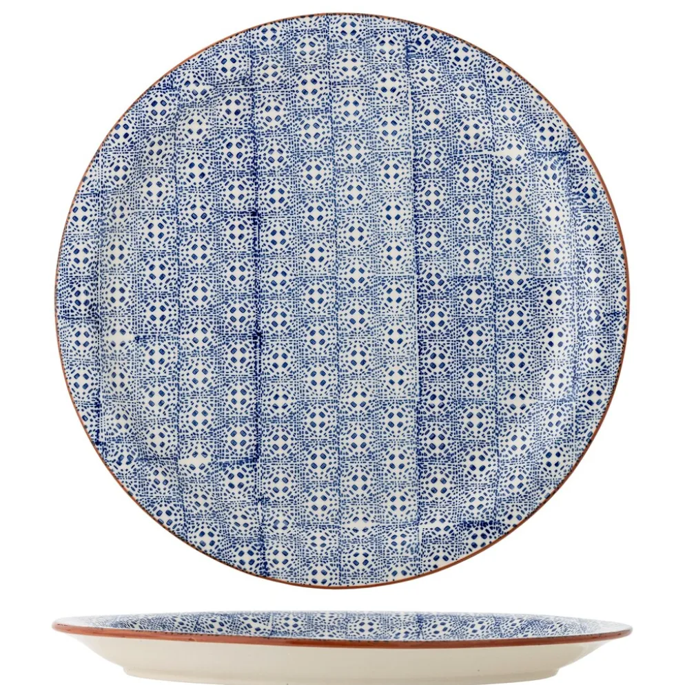 Bloomingville Karine Servierplatte Ø 35 cm aus blauem Steingut