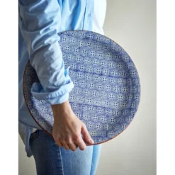 Bloomingville Karine Servierplatte Ø 35 cm aus blauem Steingut