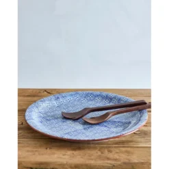Bloomingville Karine Servierplatte Ø 35 cm aus blauem Steingut