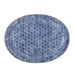 Bloomingville Karine Servierplatte Steingut, Blau