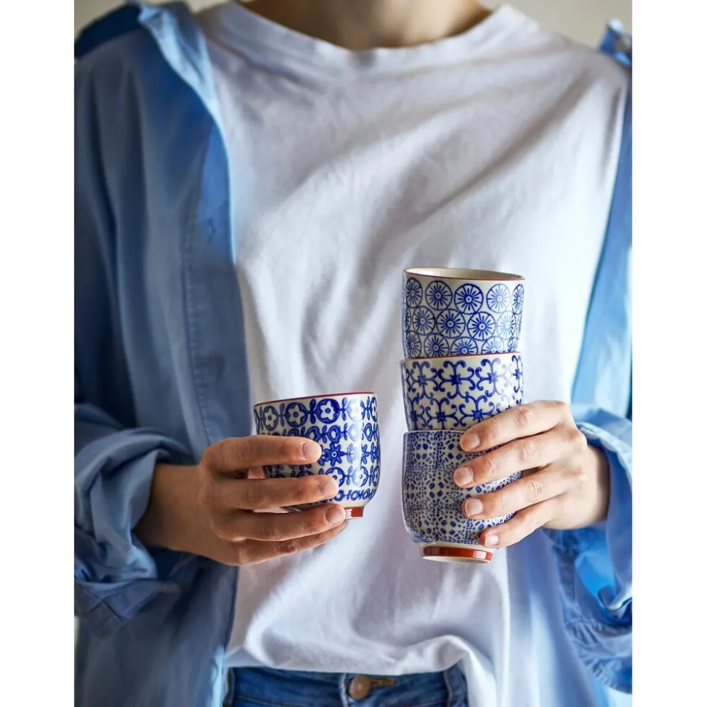 Bloomingville Karine Tasse aus Steingut – Blau, 4er-Set