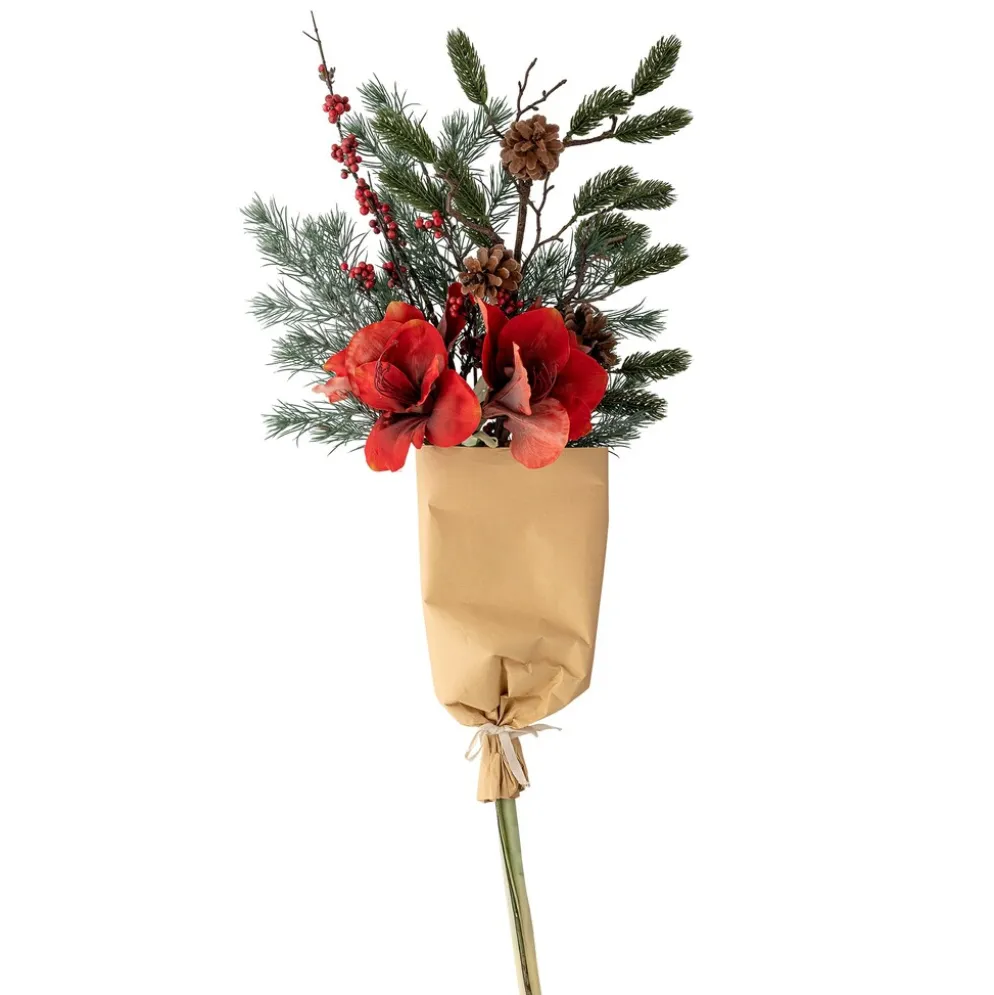Bloomingville Künstlicher Blumenstrauß Rubia in Rot (Ø 45 cm)