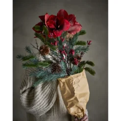 Bloomingville Künstlicher Blumenstrauß Rubia in Rot (Ø 45 cm)
