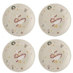 Bloomingville Mary Teller 4er-Set Weihnachten Steingut Ø 16 cm