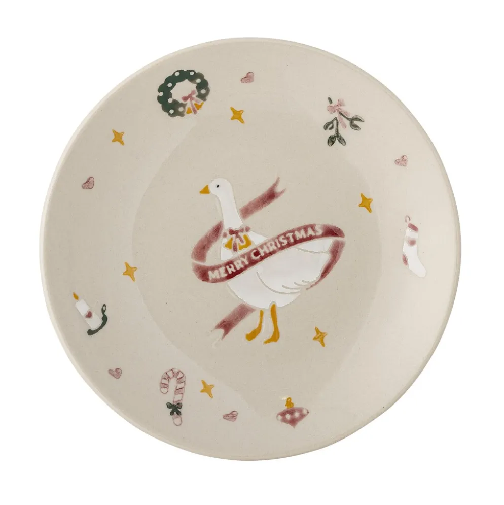 Bloomingville Mary Teller 4er-Set Weihnachten Steingut Ø 16 cm