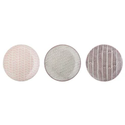 Bloomingville Maya Teller, Violett, Steingut 3er-Set