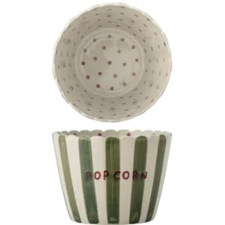 Bloomingville Popcorn Schale Bunt – Handbemaltes Steingut im Hygge-Stil