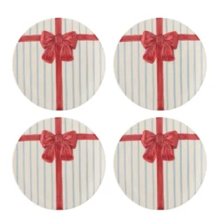 Bloomingville Steingut-Teller Weihnachten Bowie Blau (4er-Set)