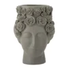 Bloomingville Vase Akira Grau, Steingut