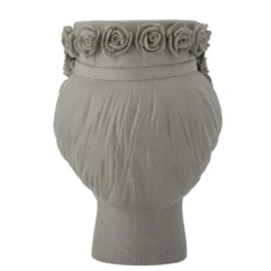 Bloomingville Vase Akira Grau, Steingut