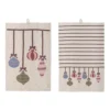 Bloomingville Weihnachtliches Geschirrhandtuch Ornamentia Bunt (2er-Set)