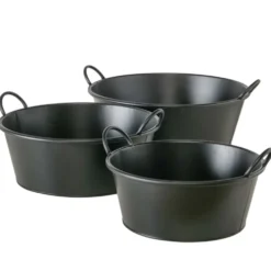 Boltze Übertopfe-Set Jackson Black 3er
