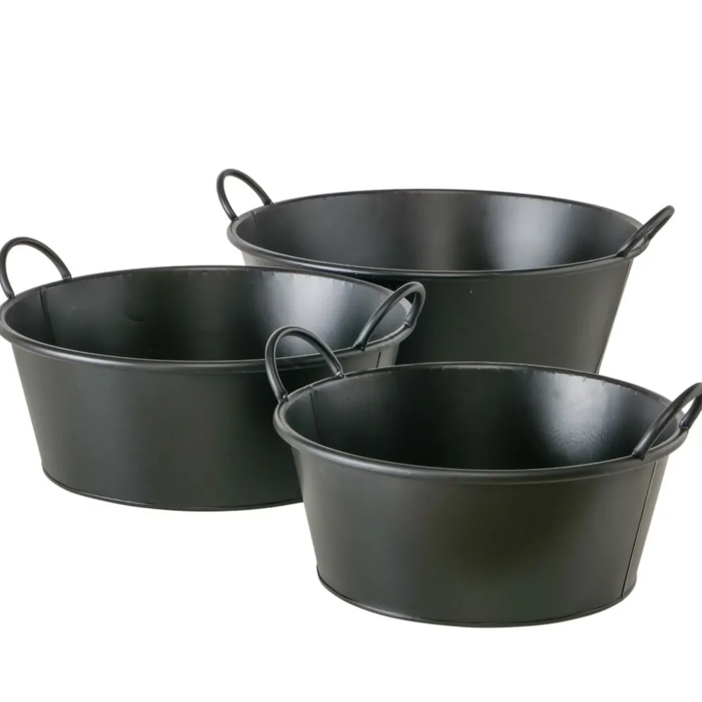 Boltze Übertopfe-Set Jackson Black 3er