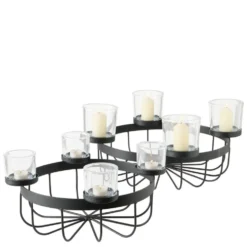 Boltze 2er Set Schale mit Kerzenhalter Jonna