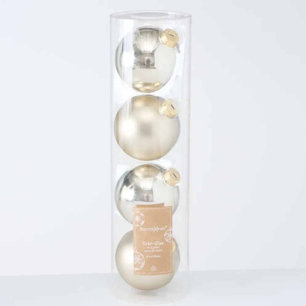 Boltze Große Weihnachtskugeln Ø 10 cm, 4 tlg