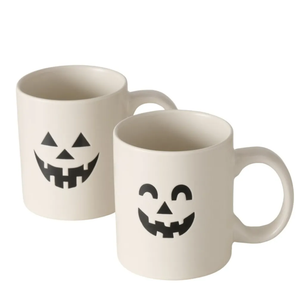 Boltze Halloween Becher Boo, 2er Set aus Keramik