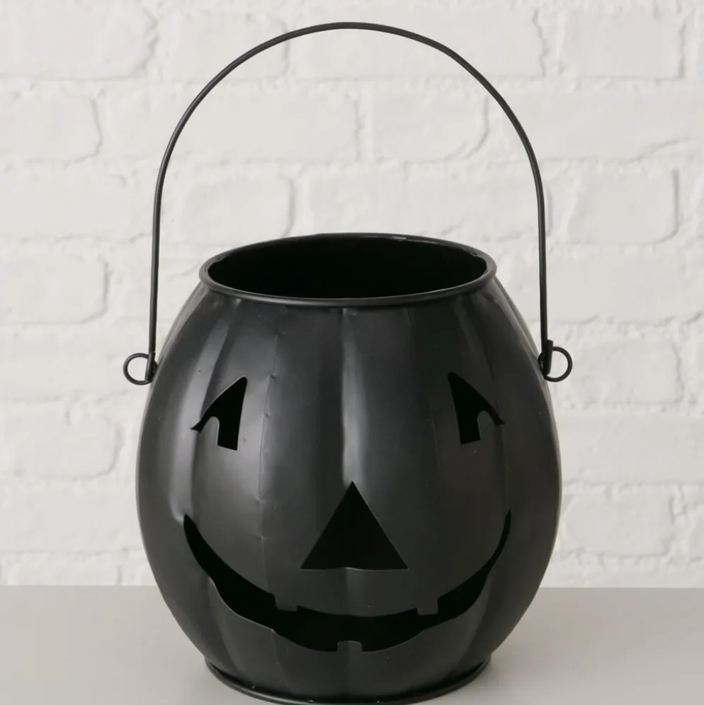 Boltze Halloween Windlicht Grimasi Schwarz