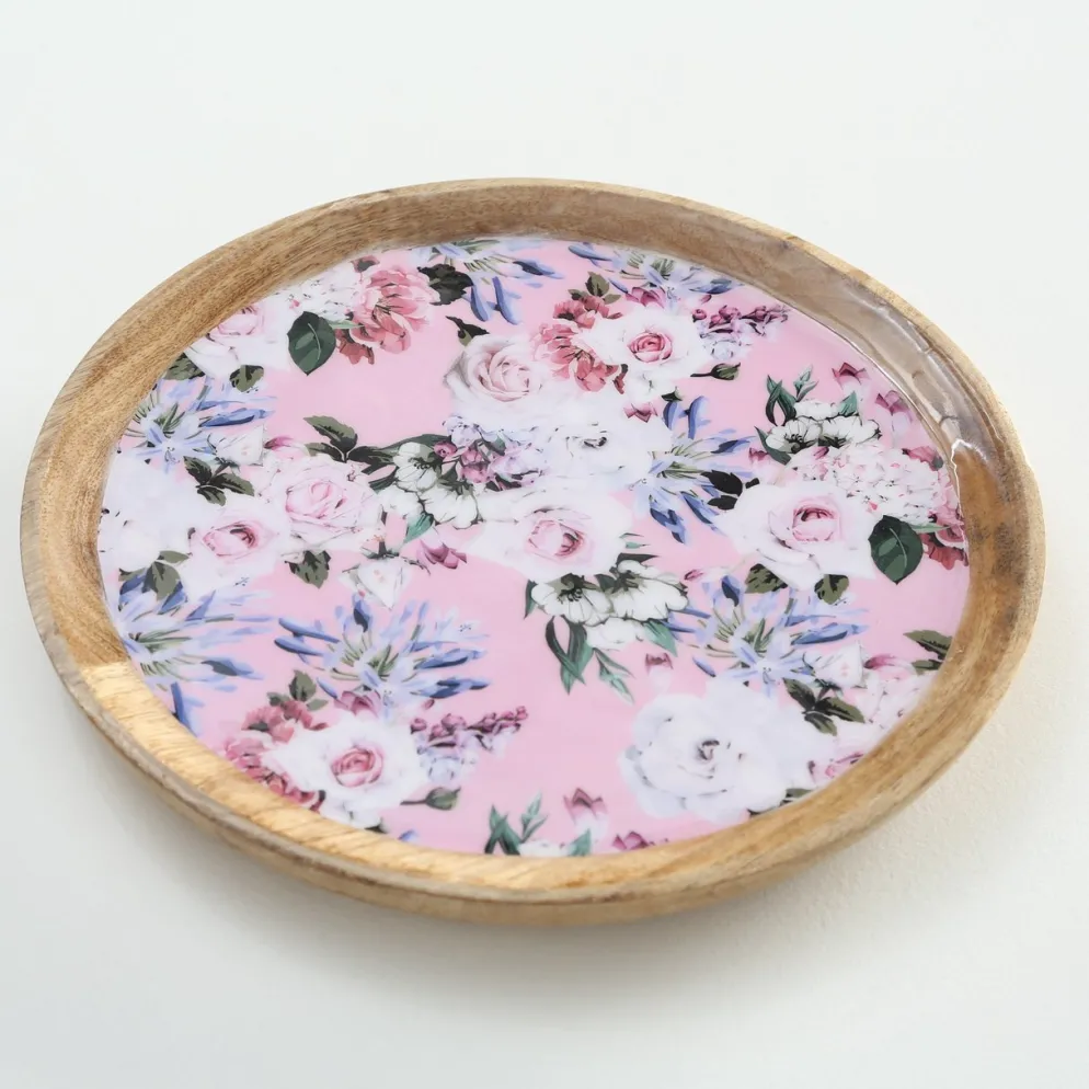 Boltze Mangoholz Teller Lilly 2er