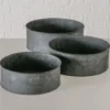 Boltze Metall Übertopf Bionda flach, 3er Set