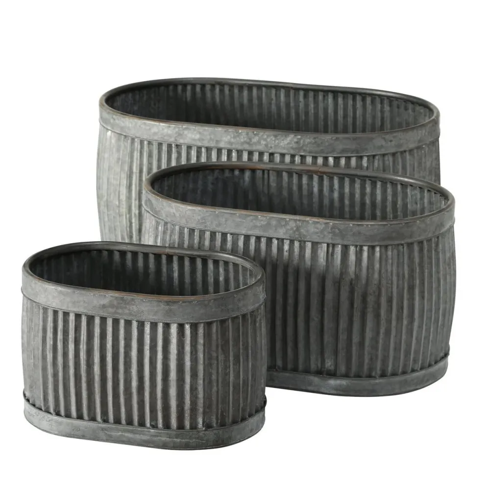 Boltze Metall Pflanztöpfe Dalia 3er