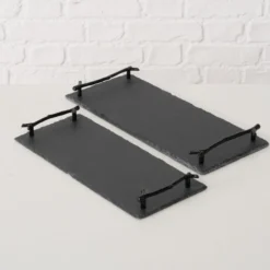 Boltze Schiefer Tablett Stonka 2er Set