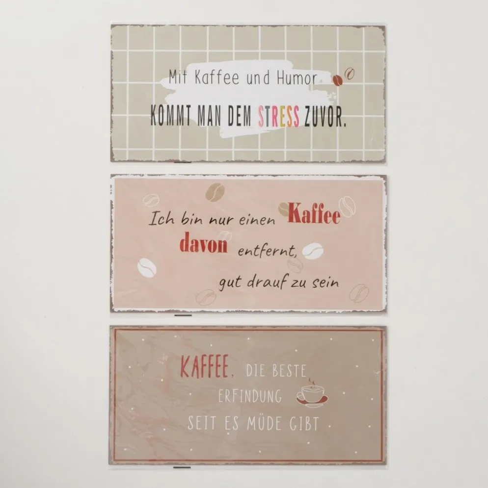 Boltze Schilder Kaffee, 3er Set