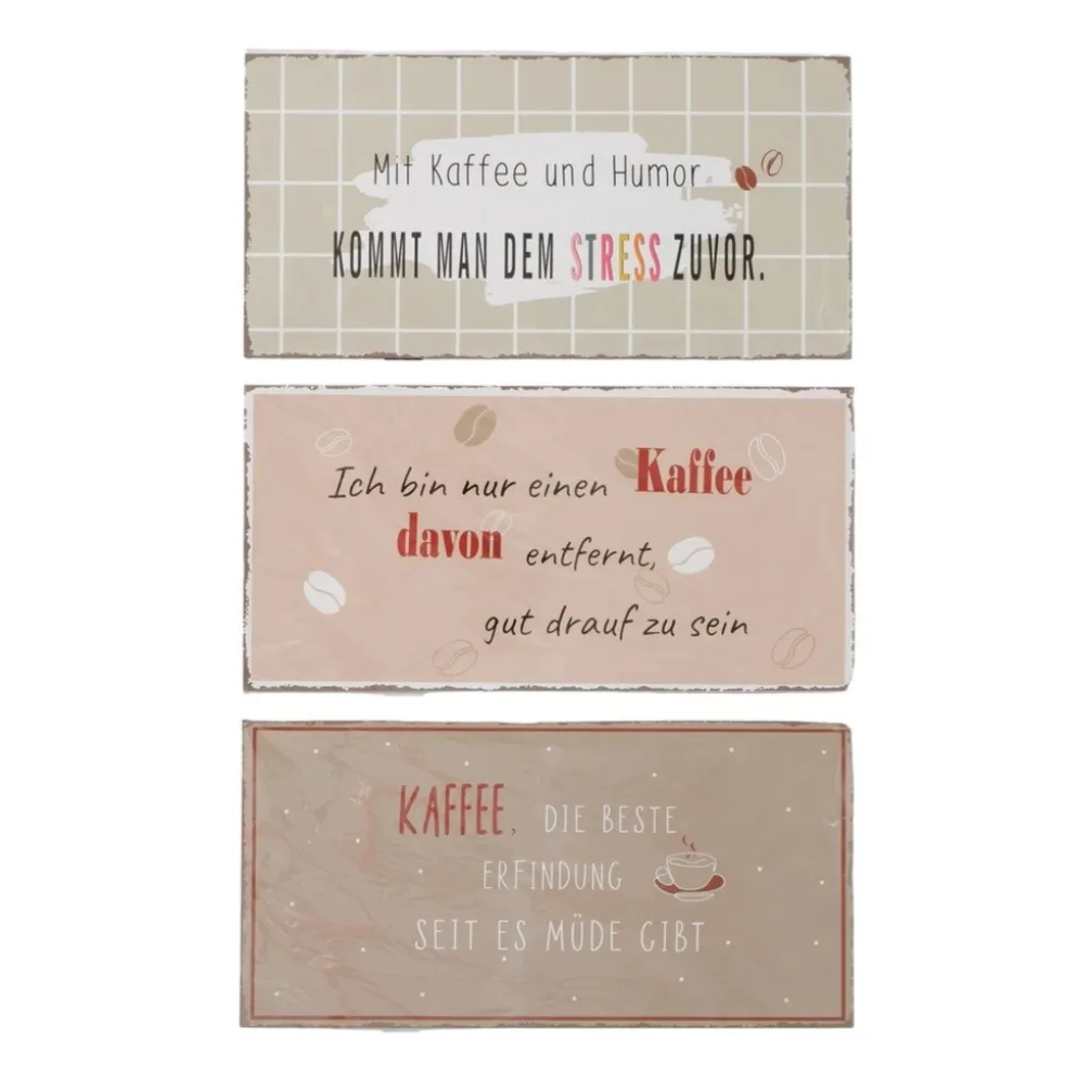 Boltze Schilder Kaffee, 3er Set