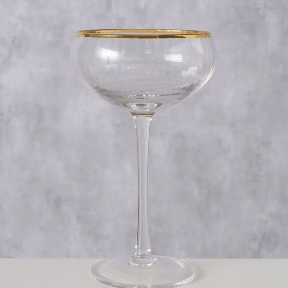 Boltze Sektglas Sofia flach, mit Goldrand