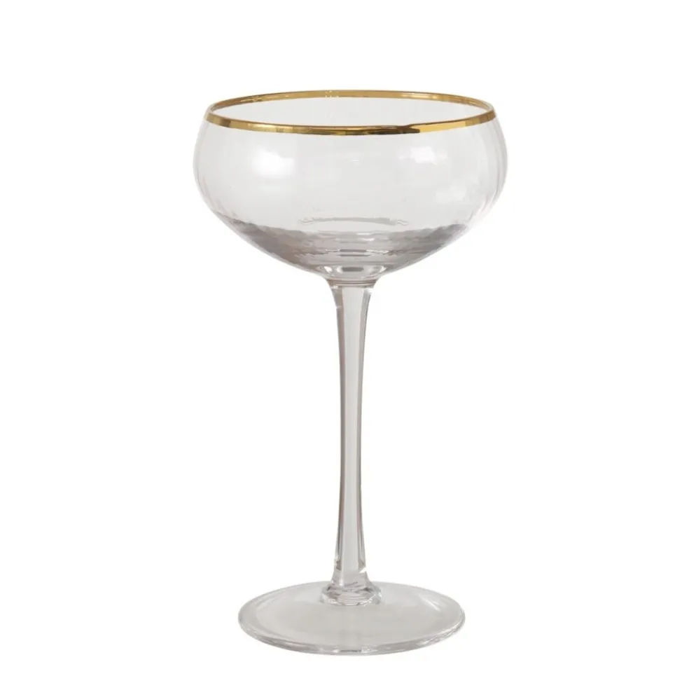 Boltze Sektglas Sofia flach, mit Goldrand