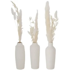 Boltze Vase Bianca mit Samtgras 3er