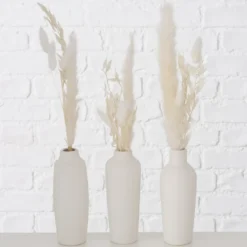 Boltze Vase Bianca mit Samtgras 3er