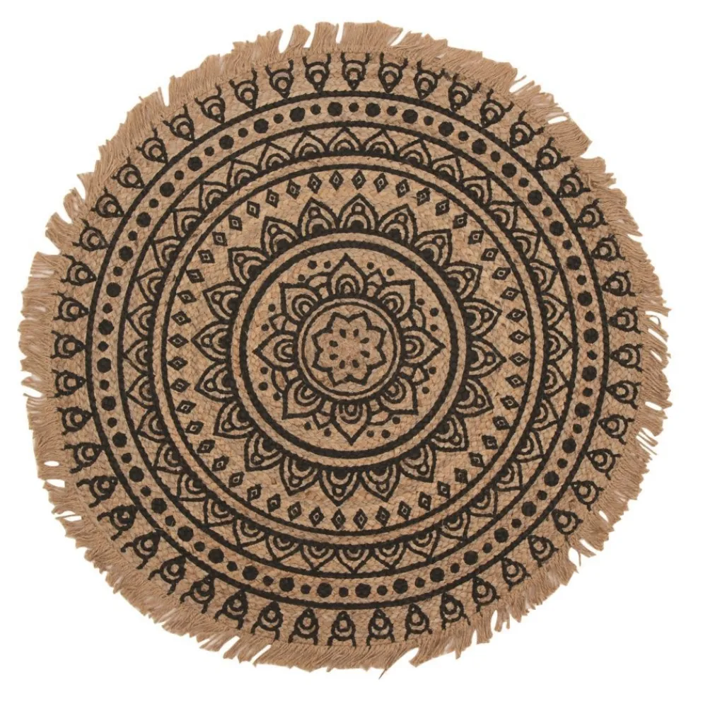 byRoom Teppich aus Jute mit Mandala Print