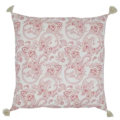 Chic Antique Aix Kissenbezug mit Quasten & Paisley-Motiv in Rosa, 50x50 cm