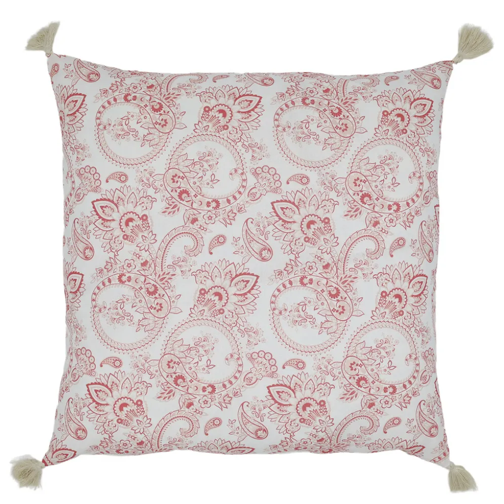 Chic Antique Aix Kissenbezug mit Quasten & Paisley-Motiv in Rosa, 50x50 cm