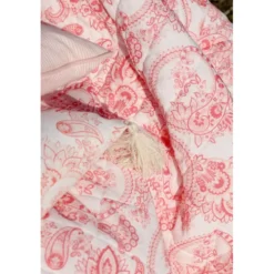 Chic Antique Aix Kissenbezug mit Quasten & Paisley-Motiv in Rosa, 50x50 cm