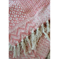 Chic Antique Aix Plaid Decke aus Baumwoll-Garnüberschuss Coral Blush