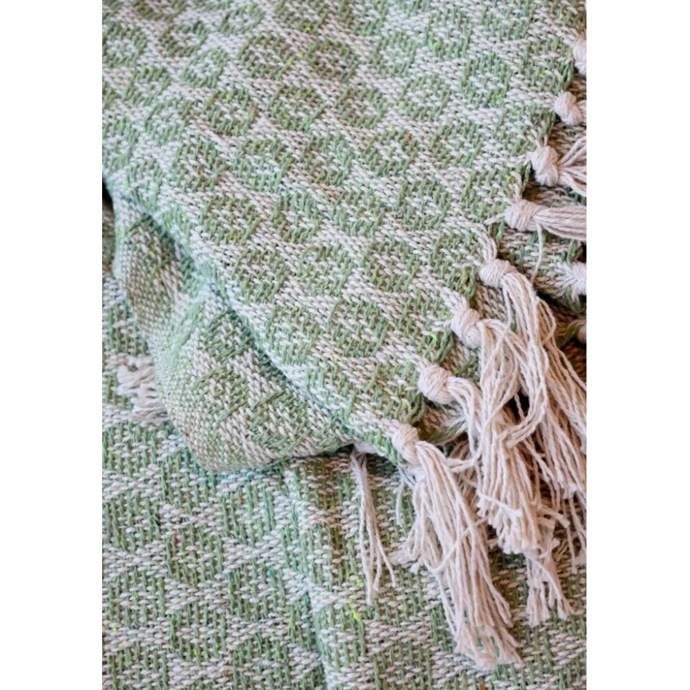 Chic Antique Aix Plaid Decke Grün 150 x 130 cm