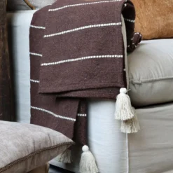 Chic Antique Aix Plaid Decke Rosa aus Baumwoll-Garnüberschuss