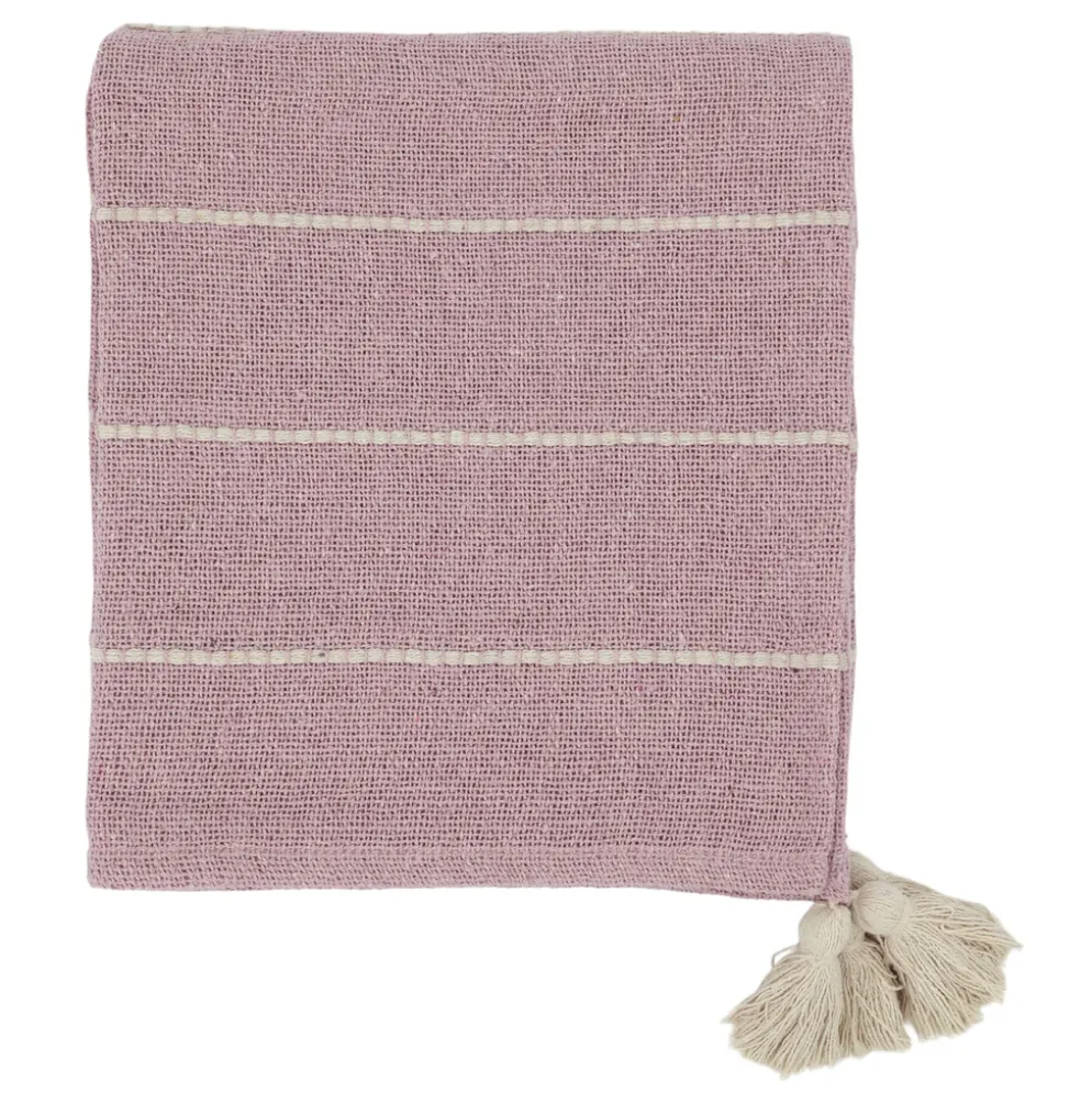 Chic Antique Aix Plaid Decke Rosa aus Baumwoll-Garnüberschuss