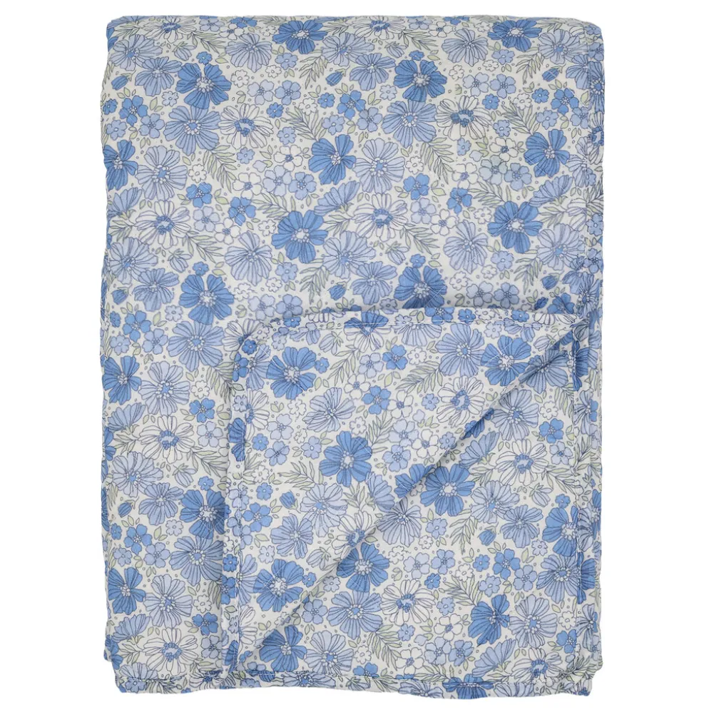 Chic Antique Aix Quilt mit Blumenmuster, blau